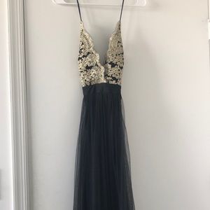 Prom dress black & gold